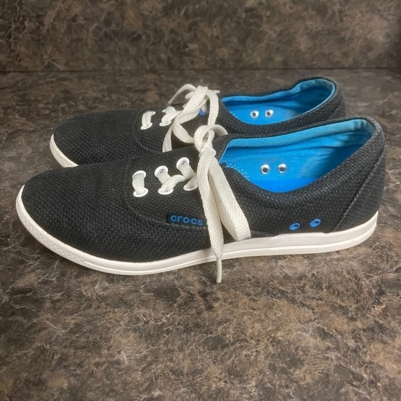 CROCS Black LoPro Long Vamp Plim Sneaker Women Size 7 - Picture 4 of 8